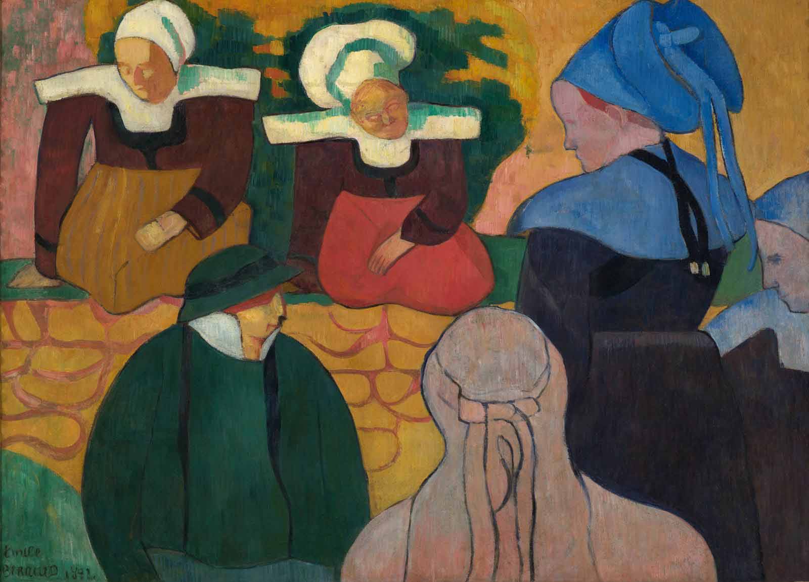 Breton Women at a Wall